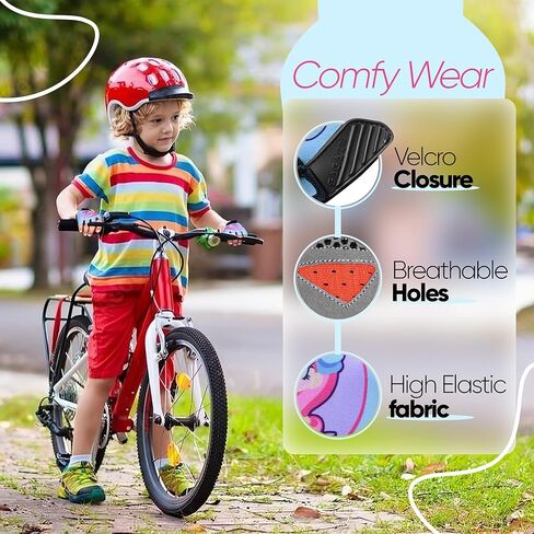 Half Finger Kids Cycling Gloves| Non-Slip, Padded, Antislip, Fingerless Kids Bike Gloves for Boys and Girls | Ideal for BMX, MTB, Gymnastics in Kuwait