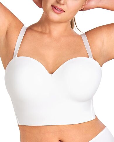 HSIA Longline Strapless Bra for Women, Anti-Slip Support Corset for Large Bust Convertible Bustier Bandeau for Big Breasts in Kuwait