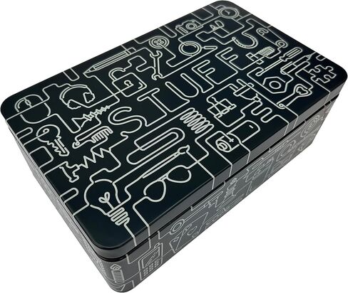 TINIT Stuff Tin - Man Tin Miscellaneous Storage Box Gift Man Boy Teen Grandad (Charcoal & Light Grey) in Saudi Arabia