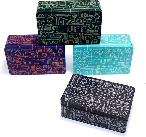 TINIT Stuff Tin - Man Tin Miscellaneous Storage Box Gift Man Boy Teen Grandad (Charcoal & Light Grey) in Saudi Arabia