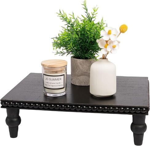 GENMOUS 3 Pcs Wooden Display Riser, Cupcake Dessert Display Riser, Black Rustic Large Tiered Tray Decor, Countertop Centerpiece, Farmhouse Coffee Bar Serving Stand, Plant Display Stand for Home Decor in Kuwait