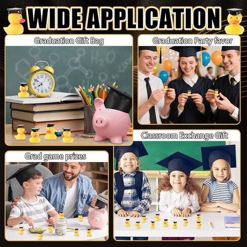 20 Pcs Grad Resin Duck with Cards Organza Bags Mini Grad Ducky Favor Graduation Ducks Gifts with Graduation Cap and Certificate Pool Bath (20 Sets) in Kuwait