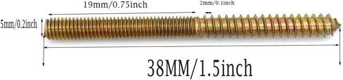 FAFEFC 40PCS 1/4 * 2-1/2'' Single Tip Double Ended Tooth Bolt Furniture Hanger Bolt Double Threaded Rod Bolt 63mm Length Self Tapping Screws Furniture Accessories in Saudi Arabia