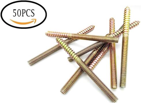FAFEFC 40PCS 1/4 * 2-1/2'' Single Tip Double Ended Tooth Bolt Furniture Hanger Bolt Double Threaded Rod Bolt 63mm Length Self Tapping Screws Furniture Accessories in Saudi Arabia