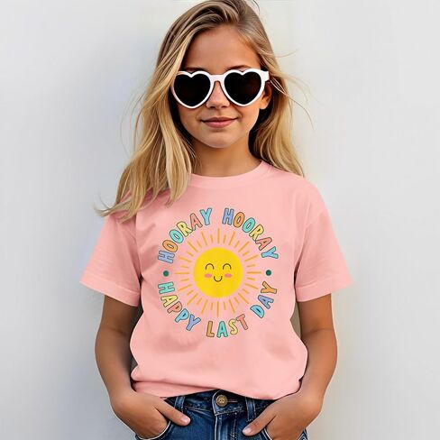 آخر يوم من قميص المدرسة Kids Girls Sunshine End of School T-Shirt الطلاب هدايا التخرج الصيفية قمم Tee Tops in Kuwait