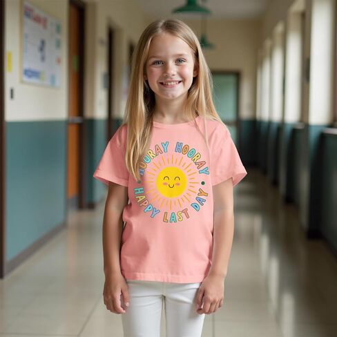آخر يوم من قميص المدرسة Kids Girls Sunshine End of School T-Shirt الطلاب هدايا التخرج الصيفية قمم Tee Tops in Kuwait