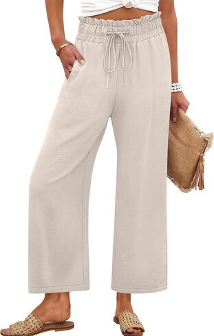 Anrabess Women 2025 Summer Dismaly Flowy Lourd High Weist Boho Wide Leg becazo Palazzo Lounge Beach Vacation Pants Panters in Saudi Arabia