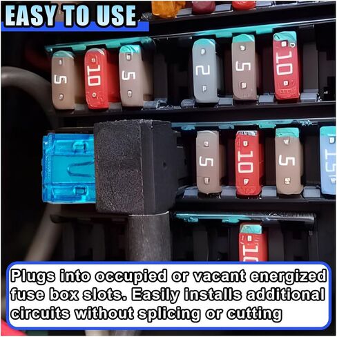 5pcs 12V Car Add-A-Circuit Fuse Tap Adapter ، حامل فتيل السيارات مع 15 أمبير فتيل شفرة ، حامل فتيل شفرة Mini ATM ATM للسيارات والشاحنات والقوارب in Kuwait