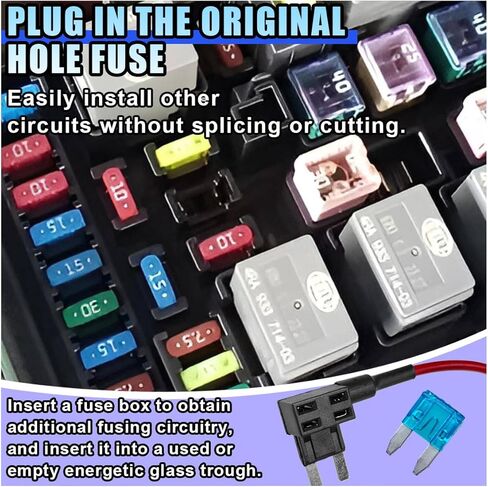 5pcs 12V Car Add-A-Circuit Fuse Tap Adapter ، حامل فتيل السيارات مع 15 أمبير فتيل شفرة ، حامل فتيل شفرة Mini ATM ATM للسيارات والشاحنات والقوارب in Kuwait