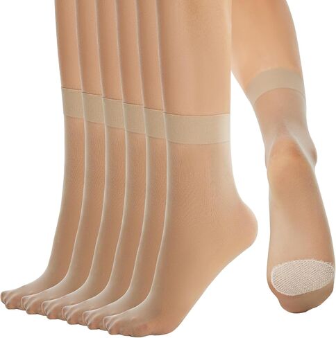 Yilanmy 12 Pairs Sheer Socks Ankle High Run Resistant 20D Thin Nylon Socks for Women in Kuwait