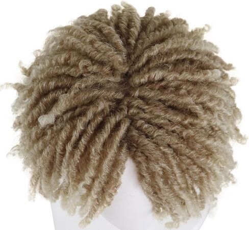 GNIMEGIL Mens Dreadlock Wig Ombre Blonde Curly Male Fake Dreads Hair Loc Short Braided Wig with Bangs Realistic Twist Rasta Wigs Halloween Costume Rocker Cosplay in Saudi Arabia