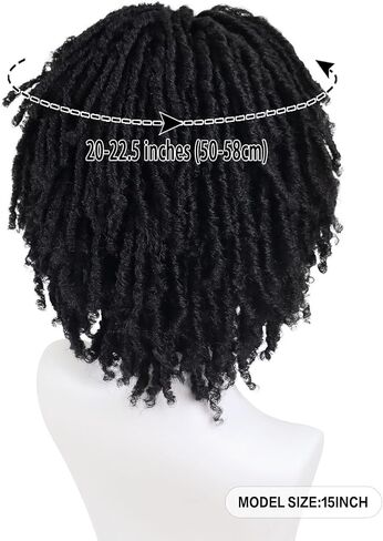 GNIMEGIL Mens Dreadlock Wig Ombre Blonde Curly Male Fake Dreads Hair Loc Short Braided Wig with Bangs Realistic Twist Rasta Wigs Halloween Costume Rocker Cosplay in Saudi Arabia
