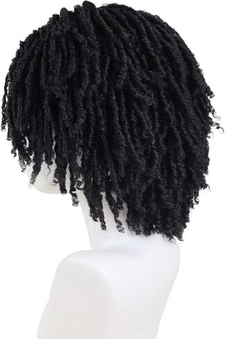 GNIMEGIL Mens Dreadlock Wig Ombre Blonde Curly Male Fake Dreads Hair Loc Short Braided Wig with Bangs Realistic Twist Rasta Wigs Halloween Costume Rocker Cosplay in Saudi Arabia