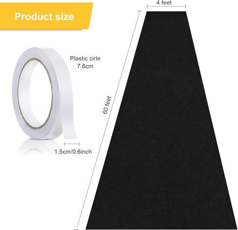 Preboun 3.9 x 60 ft Carpet Runner for Party Felt Runway Rug Runner Rug with Carpet Tape for Halloween Wedding Christmas Xmas Thanksgiving Outdoor Accessories Wedding Party Hallway(Royal Blue) in Kuwait