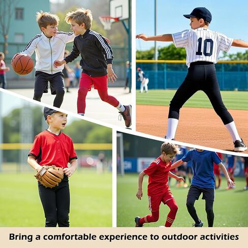 Blcculi 2 Pack 3/4 Youth Sports Leggings,Boys Compression Leggings,Quick Dry Base Layer Athletic Tights for Running,Football in Kuwait