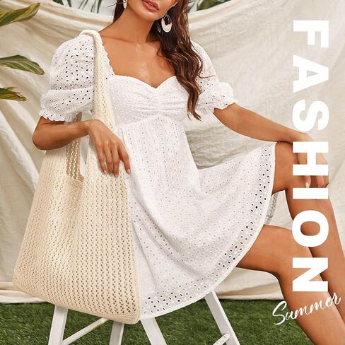 EIMMBD Crochet Bags for Women Beach Totes Bags Aesthetic Summer Tote Shoulder Hippie Bag Knit Bag in Kuwait