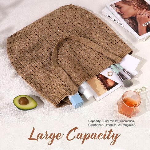 EIMMBD Crochet Bags for Women Beach Totes Bags Aesthetic Summer Tote Shoulder Hippie Bag Knit Bag in Kuwait