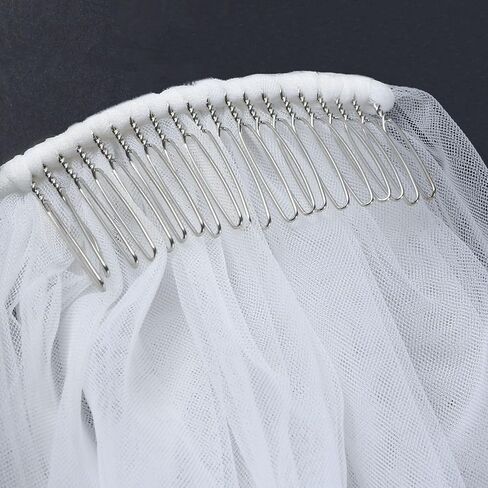 Bridal Veil for Wedding Pearls 3D Lace Flower Wedding Veil,1 Tier Cathedral length Floor Length Fingertip Length for Bride in Kuwait