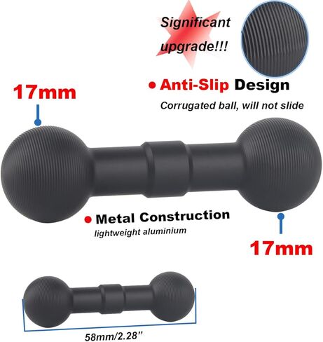 17mm to 17mm Double Ball Extender Bar Mount for GPS Cell Phone Action Camera on Motocycle Vehicles, 44mm Long in Kuwait