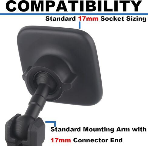 17mm to 17mm Double Ball Extender Bar Mount for GPS Cell Phone Action Camera on Motocycle Vehicles, 44mm Long in Kuwait