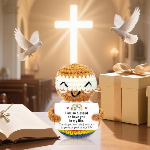 Crochet Jesus Doll Christian Gift for Couples, Handmade Religious Wedding Anniversary Graduation Birthday Present for Him Her Husband Wife, Spiritual Faith Bible Keepsake Boyfriend Girlfriend in Kuwait