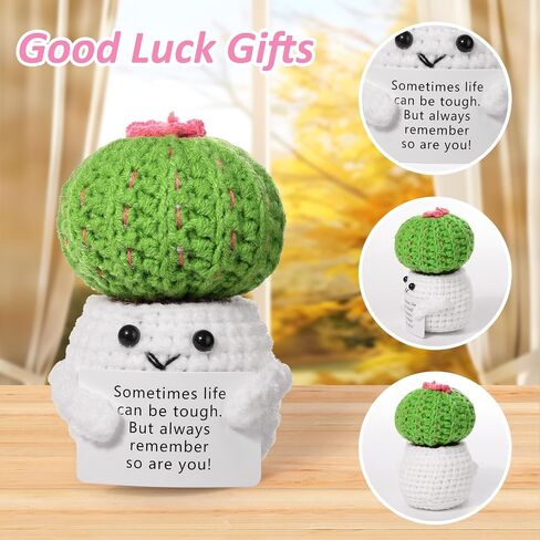 Funny Positive Potato Crochet Dolls,Crochet Dolls with Positive Cards Cute Small Gifts for He,Emotional Support Plush Dolls Home Decor - Positive Plants Crochet Kit in Saudi Arabia