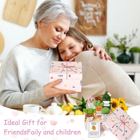 Funny Positive Potato Crochet Dolls,Crochet Dolls with Positive Cards Cute Small Gifts for He,Emotional Support Plush Dolls Home Decor - Positive Plants Crochet Kit in Saudi Arabia