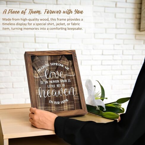 Sympathy Gifts for Loss of Loved One - Memorial Clothing Display Frame, Memory Shadow Box for Keepsakes Decorations, Grief Condolences Bereavement Gift Idea for Women Mom Dad Husband, Brown in Saudi Arabia