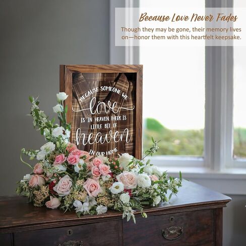 Sympathy Gifts for Loss of Loved One - Memorial Clothing Display Frame, Memory Shadow Box for Keepsakes Decorations, Grief Condolences Bereavement Gift Idea for Women Mom Dad Husband, Brown in Saudi Arabia