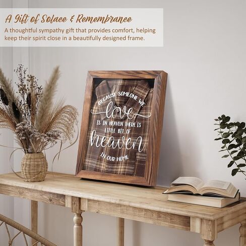 Sympathy Gifts for Loss of Loved One - Memorial Clothing Display Frame, Memory Shadow Box for Keepsakes Decorations, Grief Condolences Bereavement Gift Idea for Women Mom Dad Husband, Brown in Saudi Arabia