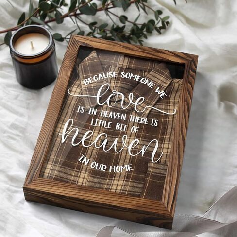 Sympathy Gifts for Loss of Loved One - Memorial Clothing Display Frame, Memory Shadow Box for Keepsakes Decorations, Grief Condolences Bereavement Gift Idea for Women Mom Dad Husband, Brown in Saudi Arabia