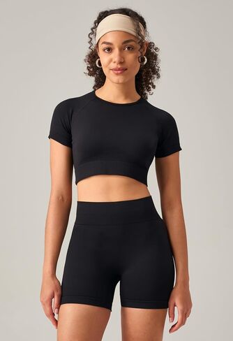 OLCHEE Womens Workout Sets 2 Piece - Seamless Acid Wash Yoga Outfits Shorts and Crop Top Matching Gym Athletic Clothing Set in Saudi Arabia