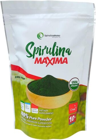 Spirulina Powder, USDA Organic Produced in The Atacama Desert - Rich in Nutrients, Enhances Your Body Defenses, Aids with Digestive Wellness & Stay Energized - 10 oz in Kuwait