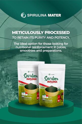 Spirulina Powder, USDA Organic Produced in The Atacama Desert - Rich in Nutrients, Enhances Your Body Defenses, Aids with Digestive Wellness & Stay Energized - 10 oz in Kuwait
