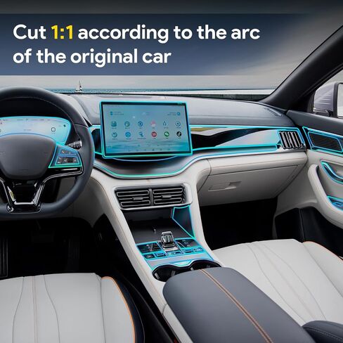 for BYD Song Plus 2021-2024 Precut Car Paint Protective Film 8.5Mil TPU PPF HD Film Scratch Protector Interior Center Accessories (Complete Set (Screen 15.6 inch), for 23-24 BYD Song Plus) in Saudi Arabia