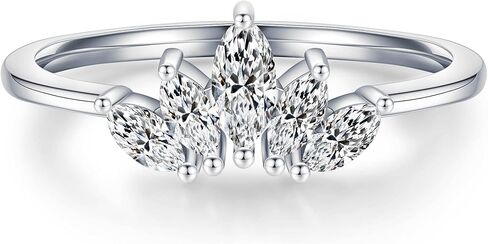 MOOSEA Moissanite Curved Wedding Band for Women, D Color VVS1 Clarity Lab Created Ring Chevron Wedding Band Moissanite Rings for Women Anniversary Jewelry Gifts in Saudi Arabia