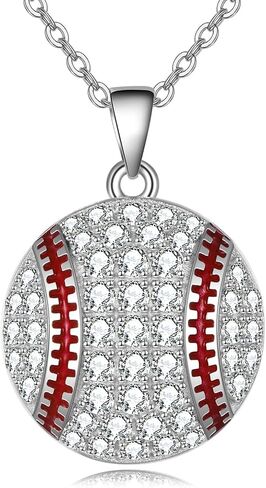 YFN Baseball Basketball Volleyball Gifts for Women Sterling Silver Baseball Basketball Volleyball Pendant Necklace Jewelry for Sport Fans Lovers Gifts in Kuwait