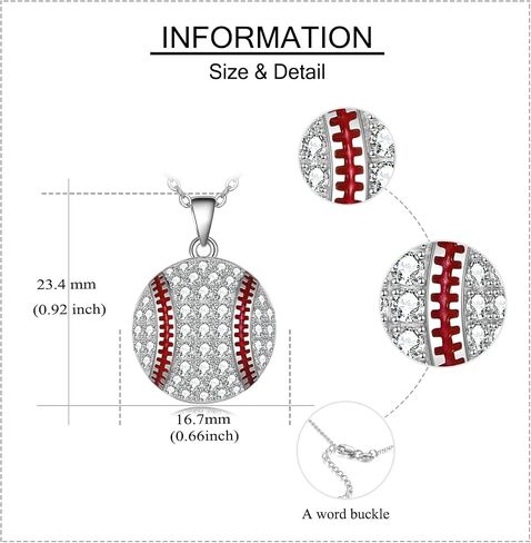 YFN Baseball Basketball Volleyball Gifts for Women Sterling Silver Baseball Basketball Volleyball Pendant Necklace Jewelry for Sport Fans Lovers Gifts in Kuwait