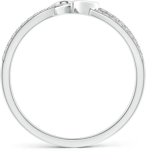 Angara Diamond Criss Cross Promise Ring for Women in Sterling Silver/14K Solid Gold | April Birthstone, Engagement, Anniversary, Wedding Jewelry Gift for Women in Saudi Arabia