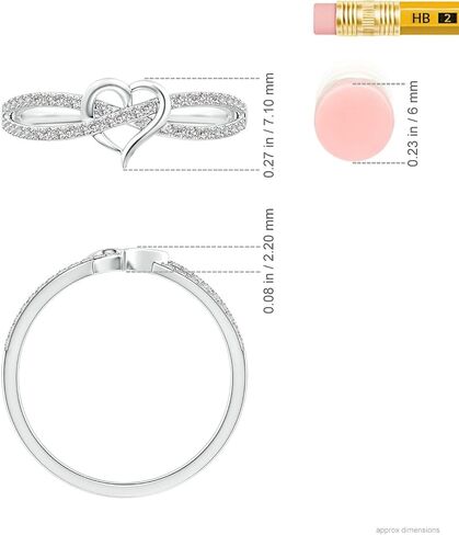 Angara Diamond Criss Cross Promise Ring for Women in Sterling Silver/14K Solid Gold | April Birthstone, Engagement, Anniversary, Wedding Jewelry Gift for Women in Saudi Arabia