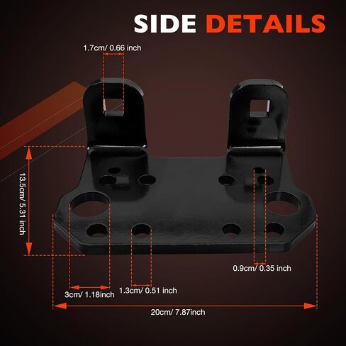 101110 Tow System Mount 2" UTV Replacement Compatible with TigerTail Tow System,Regular,Black Powder Coated in Saudi Arabia
