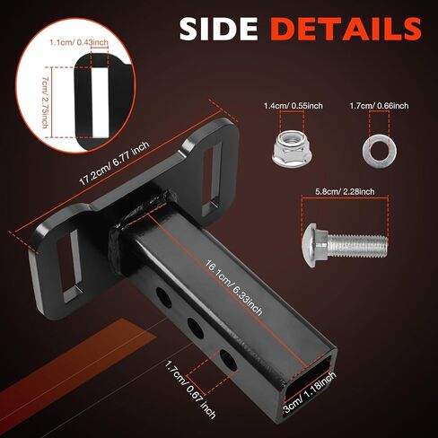 101110 Tow System Mount 2" UTV Replacement Compatible with TigerTail Tow System,Regular,Black Powder Coated in Saudi Arabia