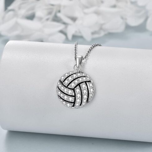 YFN Baseball Basketball Volleyball Gifts for Women Sterling Silver Baseball Basketball Volleyball Pendant Necklace Jewelry for Sport Fans Lovers Gifts in Kuwait