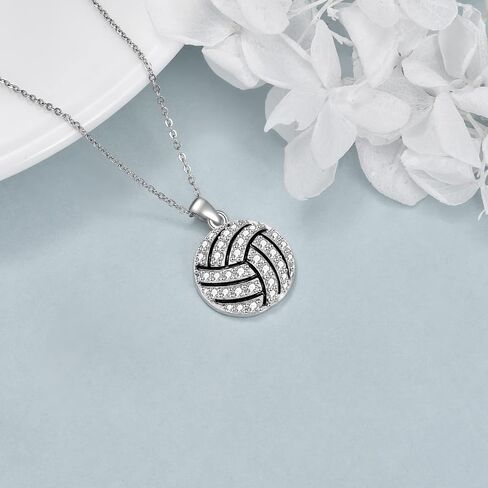 YFN Baseball Basketball Volleyball Gifts for Women Sterling Silver Baseball Basketball Volleyball Pendant Necklace Jewelry for Sport Fans Lovers Gifts in Kuwait