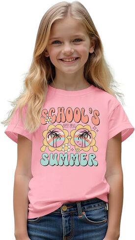 CM C & M Wodro School’s Out for Summer Shirt Girl يوم آخر من T-Shirt School Kids Faction Summer Acture Short Tees Top Top in Kuwait