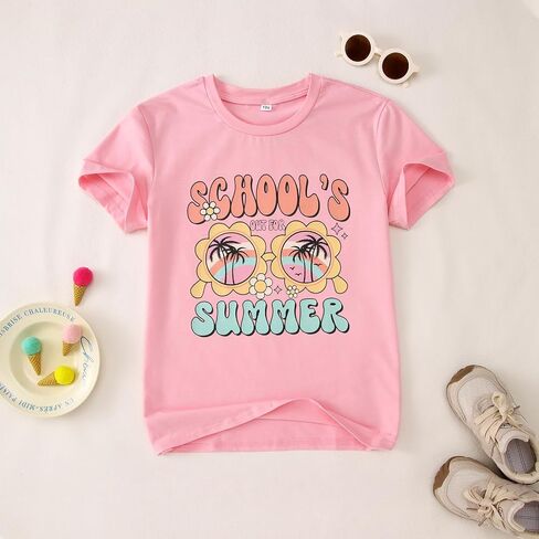 CM C & M Wodro School’s Out for Summer Shirt Girl يوم آخر من T-Shirt School Kids Faction Summer Acture Short Tees Top Top in Kuwait