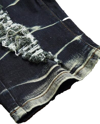 Men's Ripped Denim Shorts - Distressed Slim Fit Jean Shorts for Men, Casual Straight Fit Summer Ripped Shorts in Kuwait