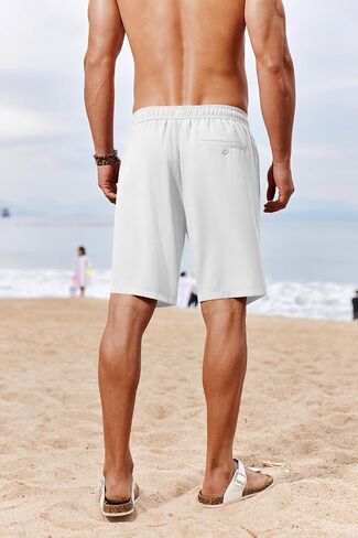 COOFANDY Men's Casual Shorts 7 inch Elastic Waist Drawstring Lightweight Summer Beach Shorts with Pockets in Saudi Arabia