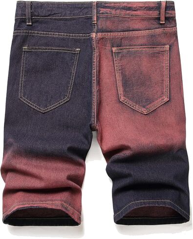 Men's Ripped Denim Shorts - Distressed Slim Fit Jean Shorts for Men, Casual Straight Fit Summer Ripped Shorts in Saudi Arabia