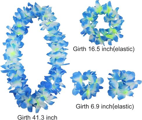 مجموعة Hawaiian Leis ، مجموعة أساور رئيس Hawaiian Luau Flower Leis ، زخارف الحفلات الأساسية لعيد الميلاد ، التخرج ، احتفالات الزفاف (الوردي) in Kuwait